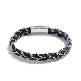 18K Gold-Plated  68mm Braided Leather Bracelet