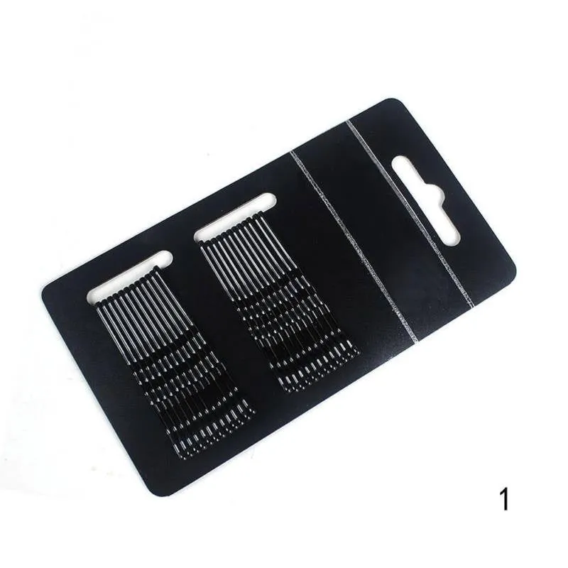 24pcs/box Women Grils Lot Black Metal Waved Hair Bobby Clip Salon Pin Grip Hairpin Barrette