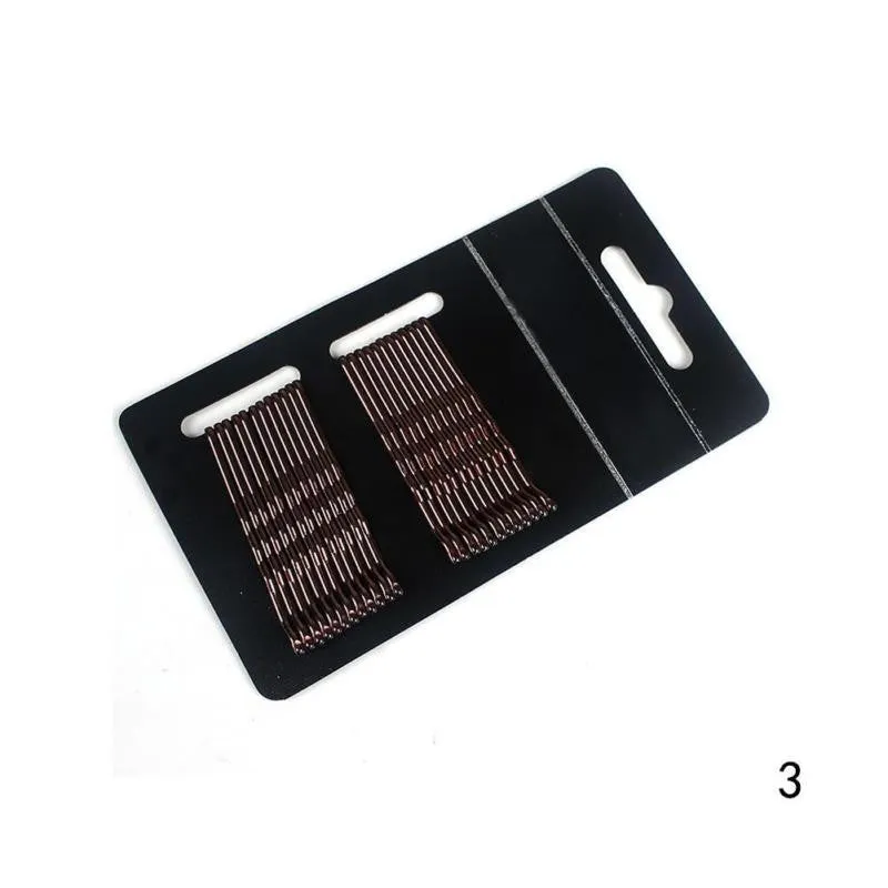 24pcs/box Women Grils Lot Black Metal Waved Hair Bobby Clip Salon Pin Grip Hairpin Barrette