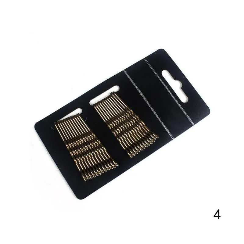 24pcs/box Women Grils Lot Black Metal Waved Hair Bobby Clip Salon Pin Grip Hairpin Barrette