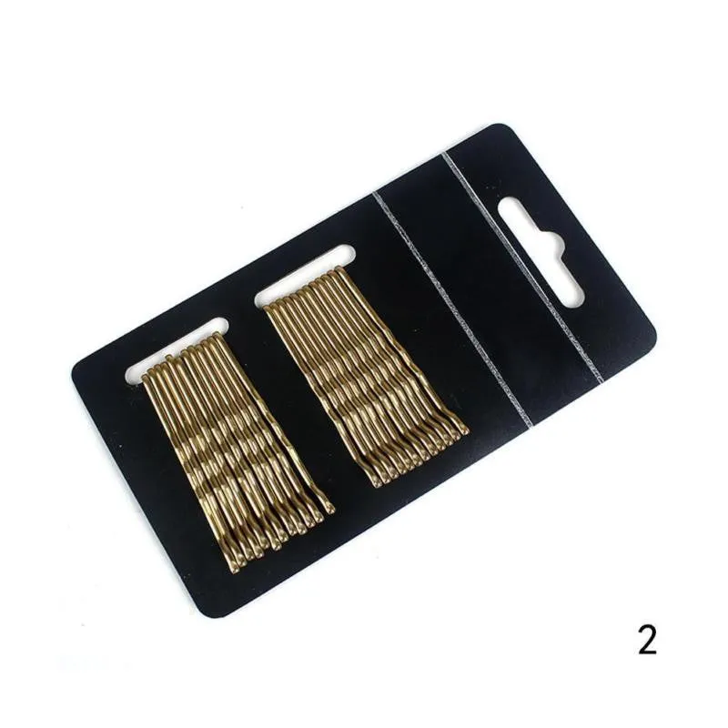 24pcs/box Women Grils Lot Black Metal Waved Hair Bobby Clip Salon Pin Grip Hairpin Barrette