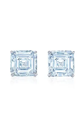 Asscher Cut Diamond Stud Earrings