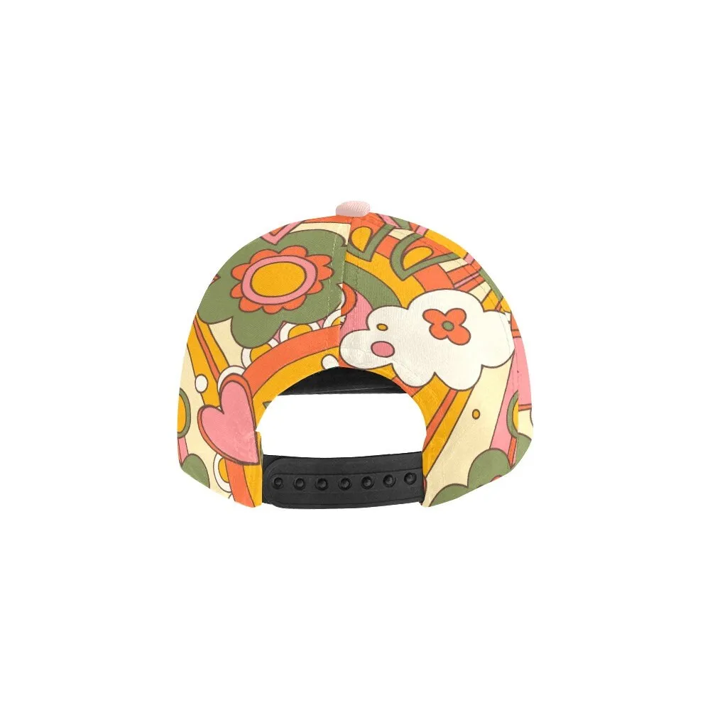 Baseball Hat, 70s Style Women's Baseball Cap, Fashion Hat, Cute Hat, Cute Cartoon Cap, Hippie Style Hat, Boho Hat, Unique Hat