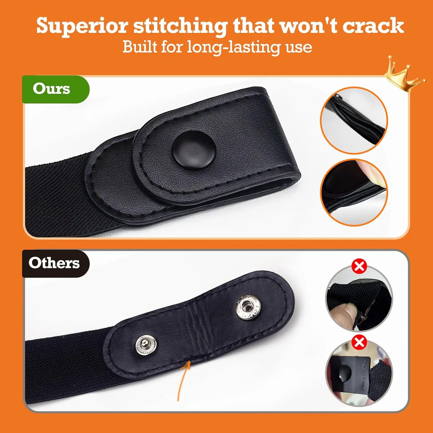 Belts for Women/Men No Buckle Elastic Belt Invisible Buckle Free Stretch Waist Belt for Jean Pants Dresses