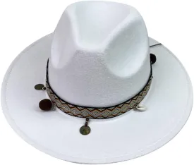 Big Wide Brim Fedora Hat for Women Western Hats Women's Solid Color Panama Rancher Hat