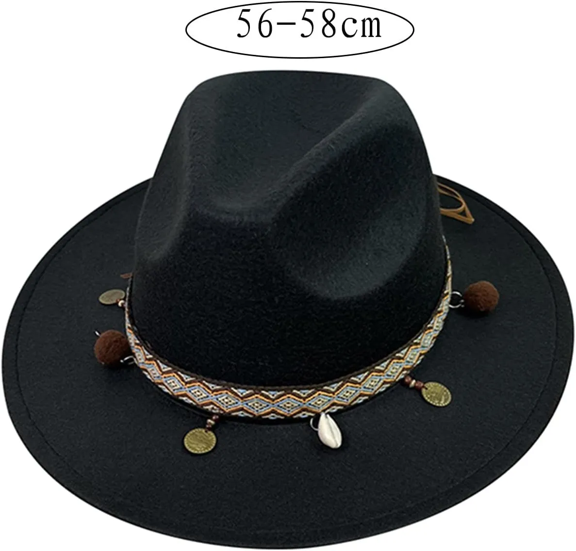 Big Wide Brim Fedora Hat for Women Western Hats Women's Solid Color Panama Rancher Hat