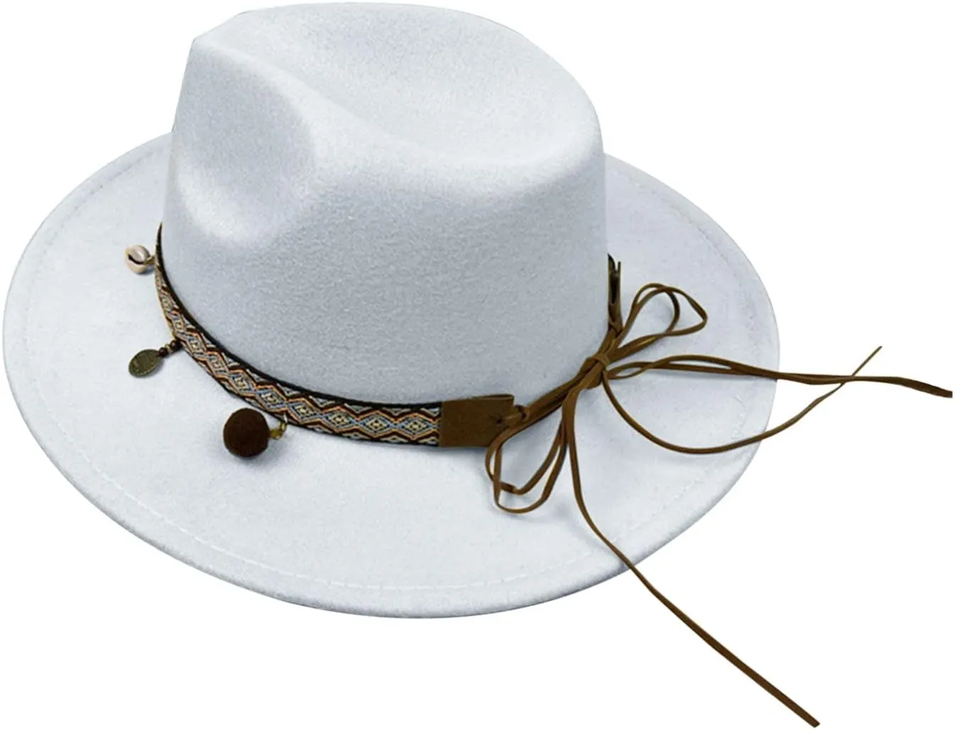 Big Wide Brim Fedora Hat for Women Western Hats Women's Solid Color Panama Rancher Hat