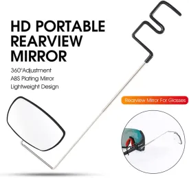 Bike Mirror Cycling Glasses Mount Rear View Mirror Bicycle Rearview Mirrors Adjustable Wide Angle Back View for Mountain Road Riding Sunglasses Shortsighted Myopia Glasses