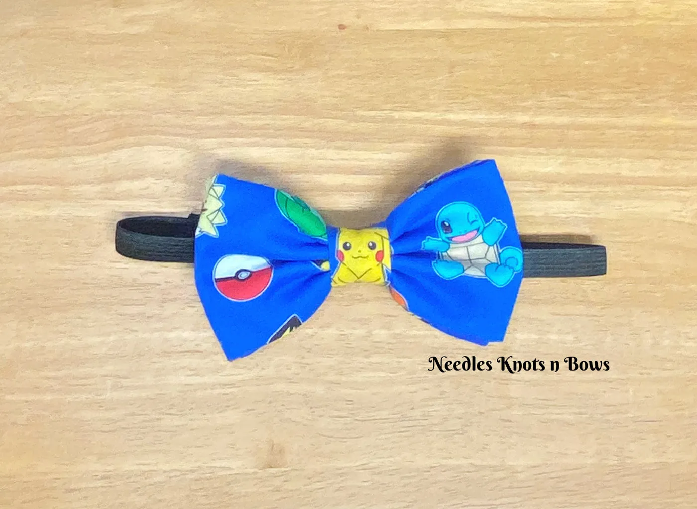 Blue Pokemon Character Bow Tie Suspender Set
