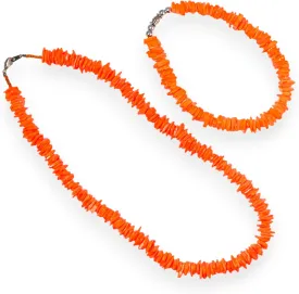BlueRica Puka Shell Chips Necklace & Anklet Set (Solid)
