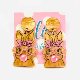 Bubblegum Bunny Acrylic Statement Earrings