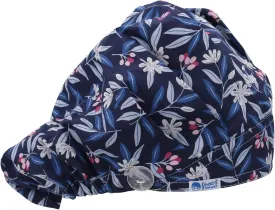 Button Scrub Cap Women and Men's Hat Scrub Cap Buttons Working Hat One Size Multi Color