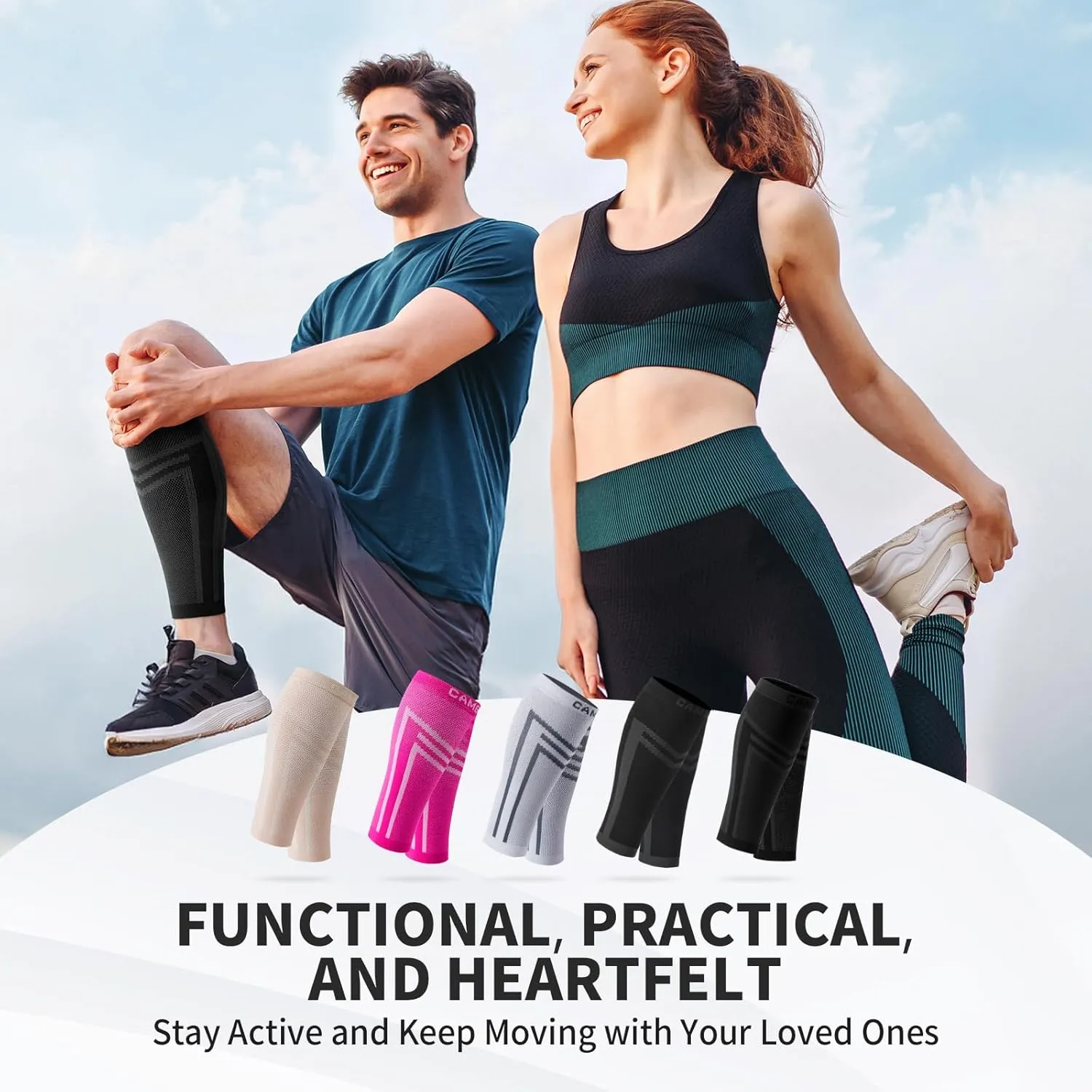 CAMBIVO Calf Compression Sleeve Men & Women- Shin Splint Brace Support for Legs Pain Relief, Varicose Vein Treatment
