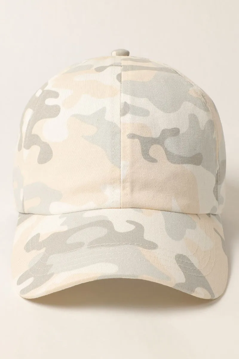 Camo Baseball Cap with Adjustable Strap