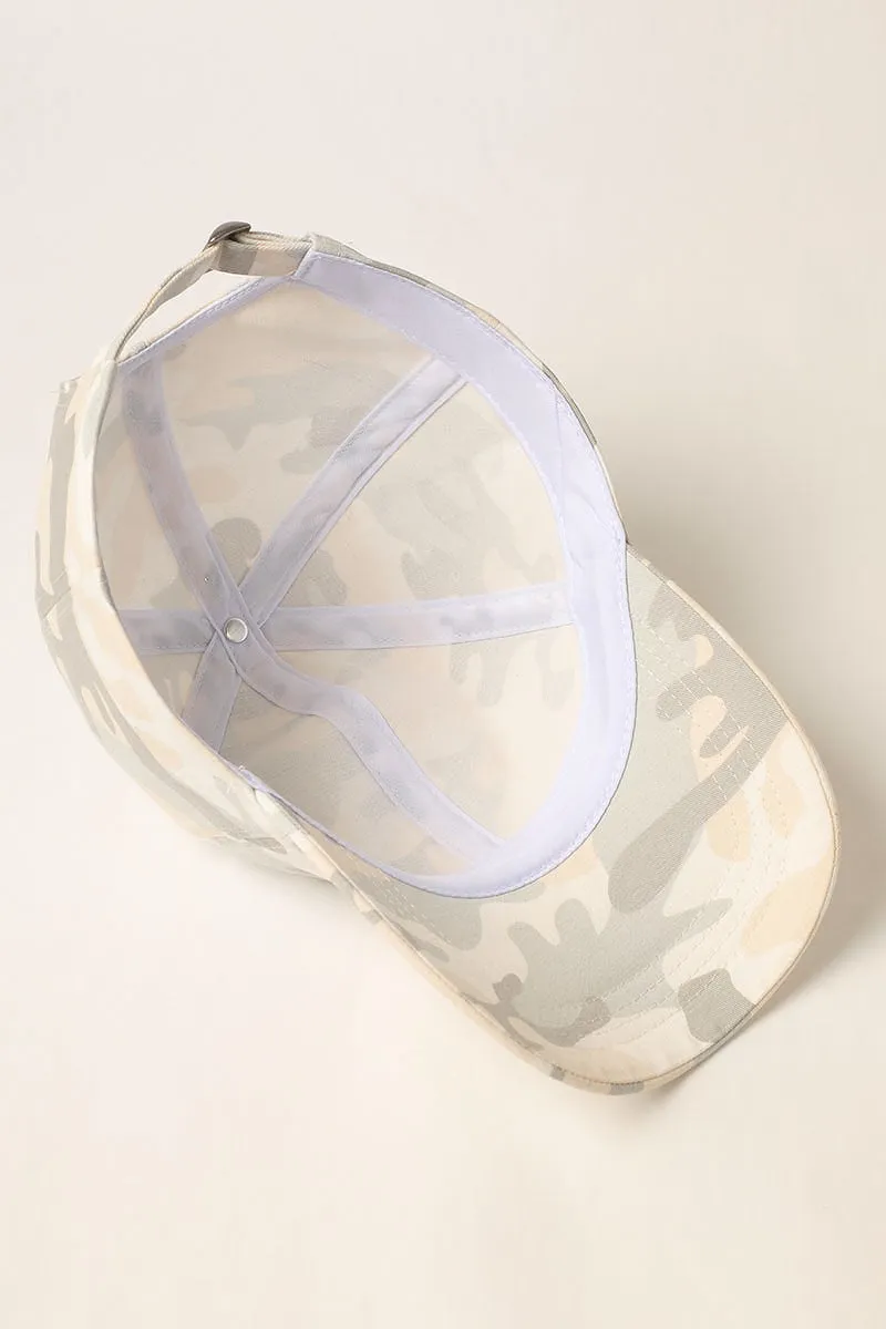 Camo Baseball Cap with Adjustable Strap