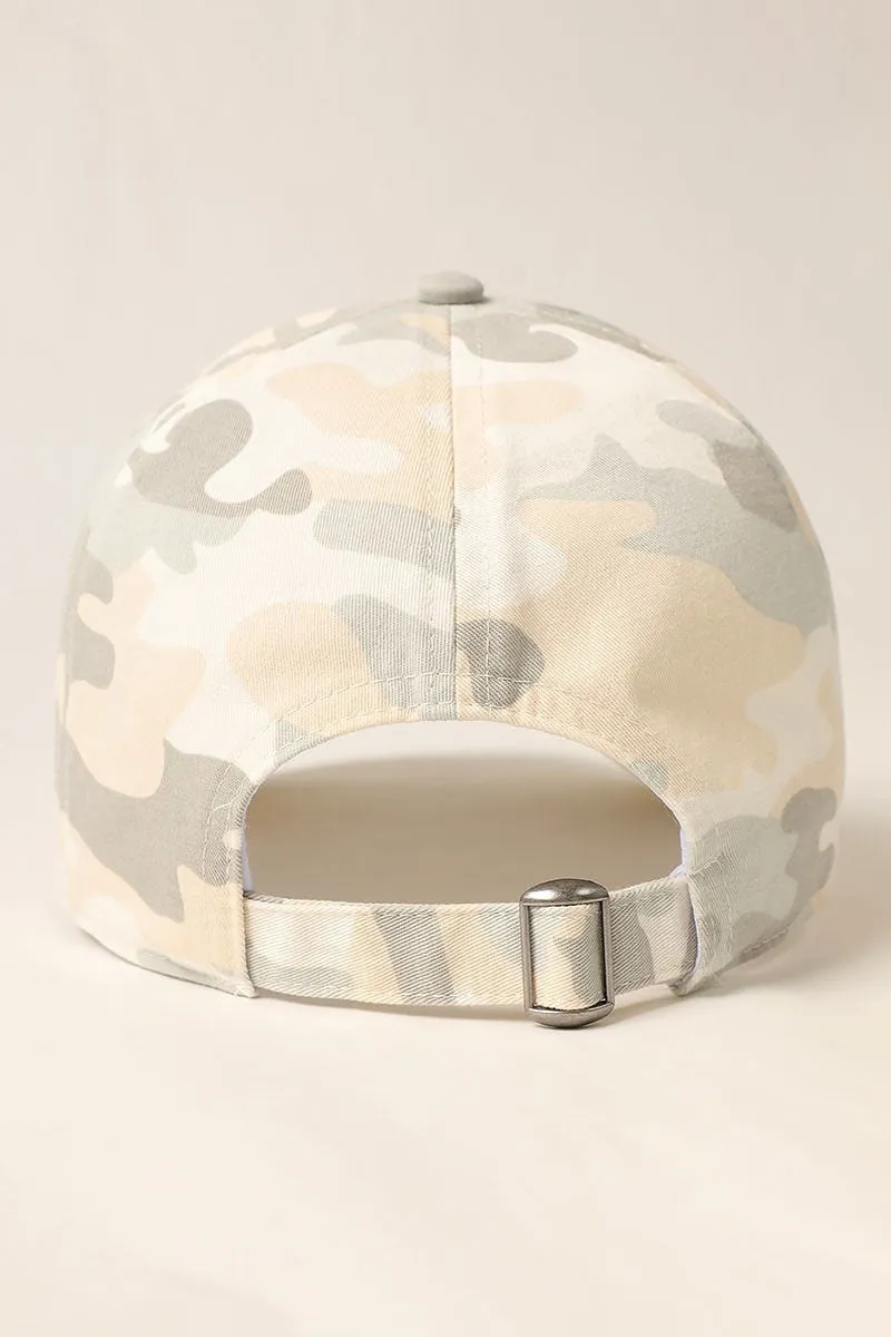 Camo Baseball Cap with Adjustable Strap