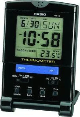 Casio Snooze Daily Alarm Travel Clock With Thermometer