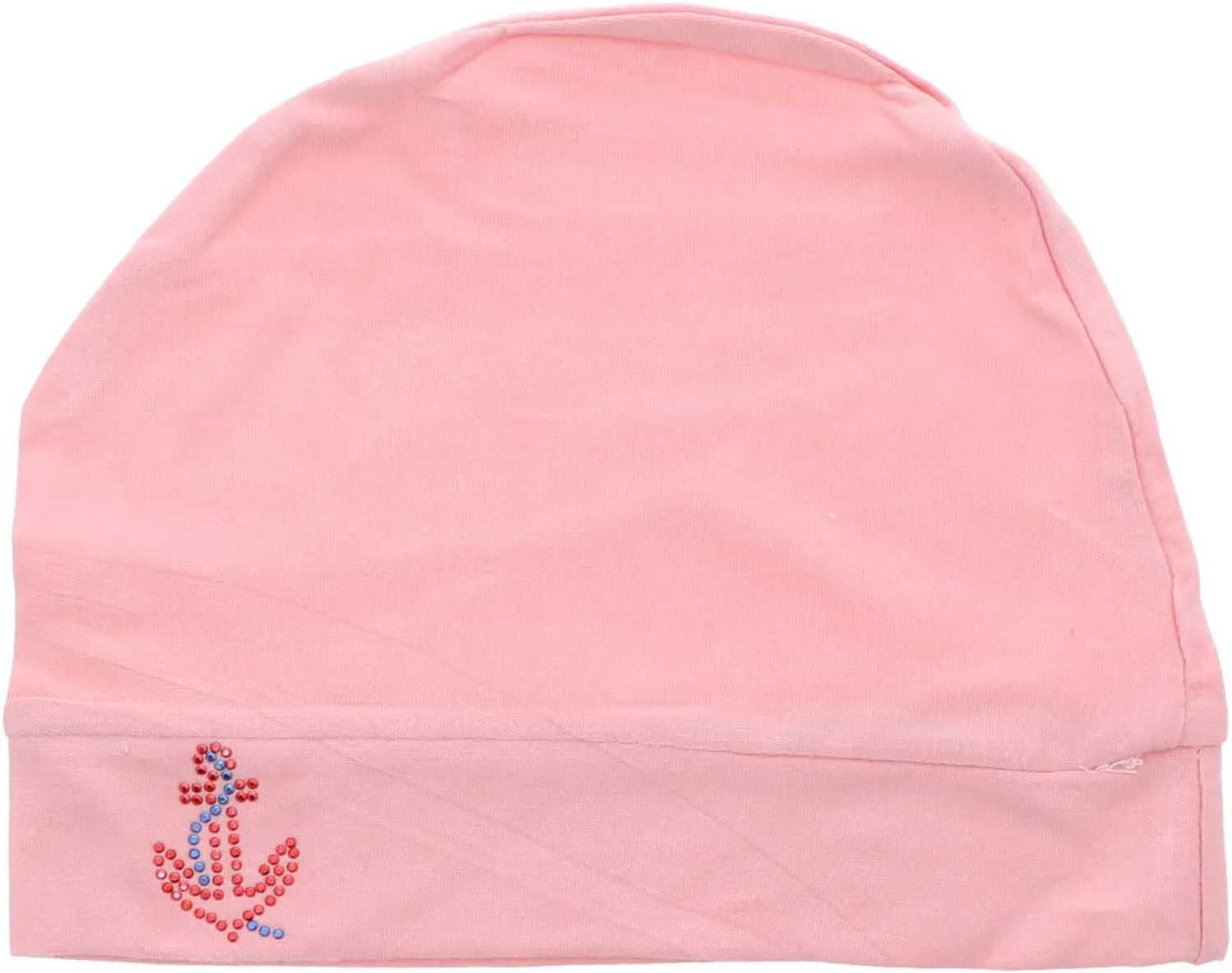 Chemo Beanie Sleep Cap with Red Stud Anchor Applique
