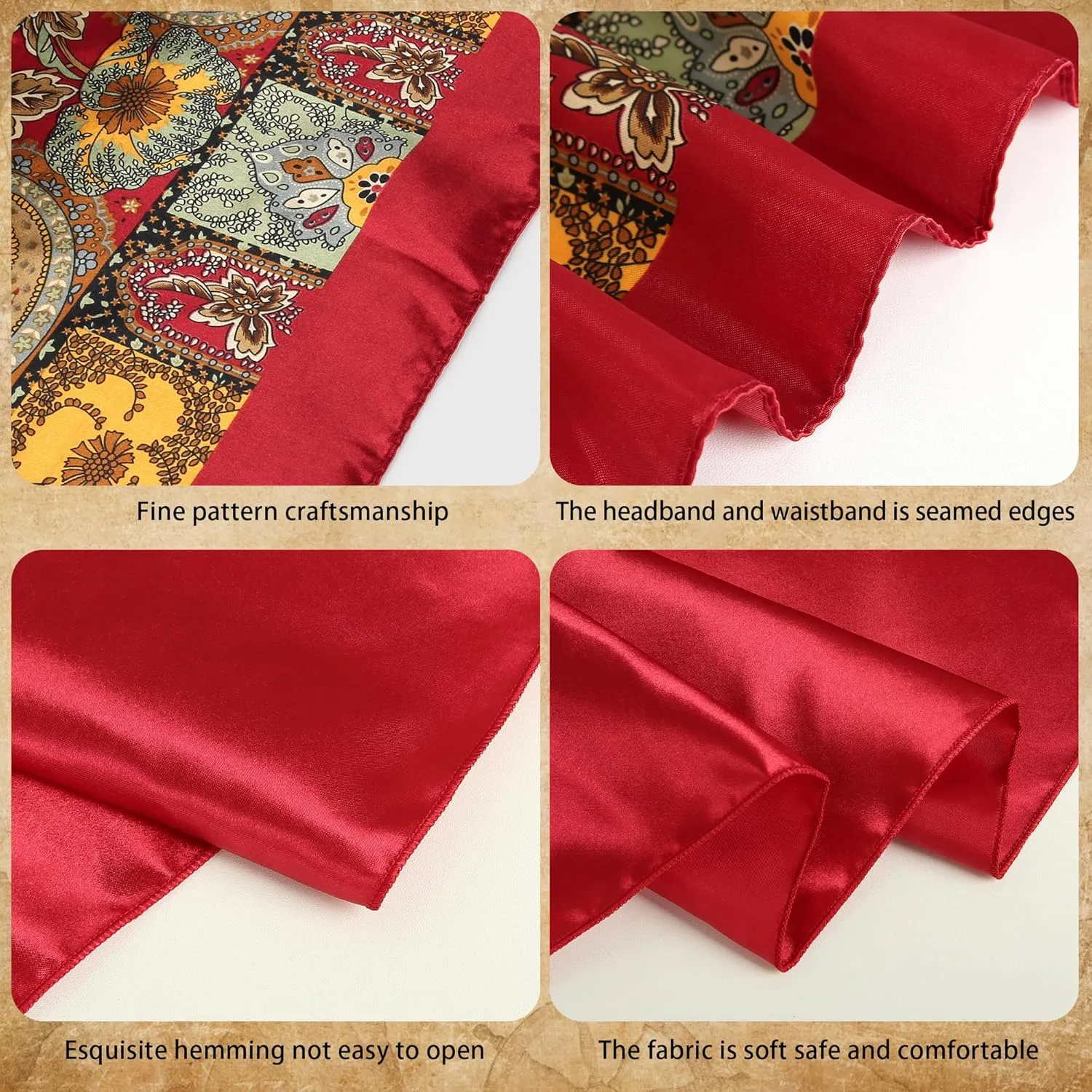 CICOCI Men Pirate Costume Accessories Set for Women: Pirate Hat, Head Scarf, Sash, Belt, Dress Accessories Red