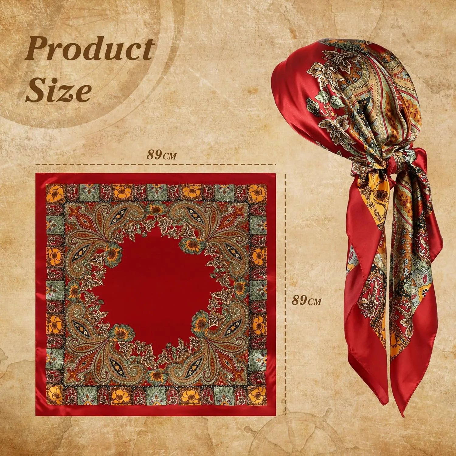 CICOCI Men Pirate Costume Accessories Set for Women: Pirate Hat, Head Scarf, Sash, Belt, Dress Accessories Red