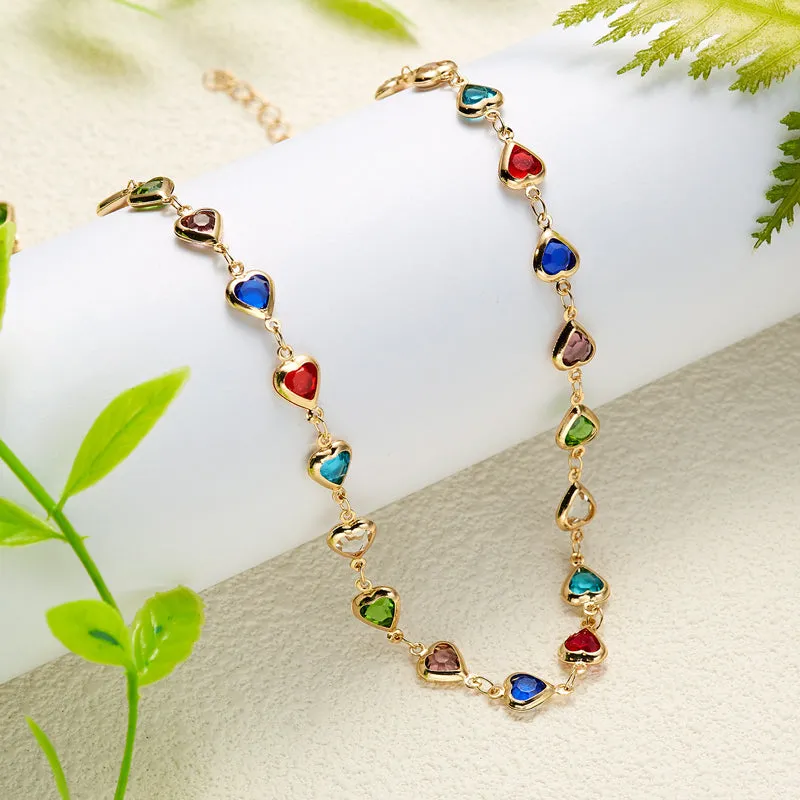 Colourful Bohemian Heart Necklace
