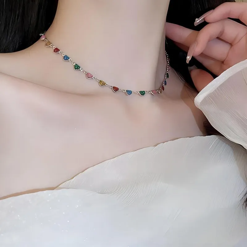 Colourful Bohemian Heart Necklace