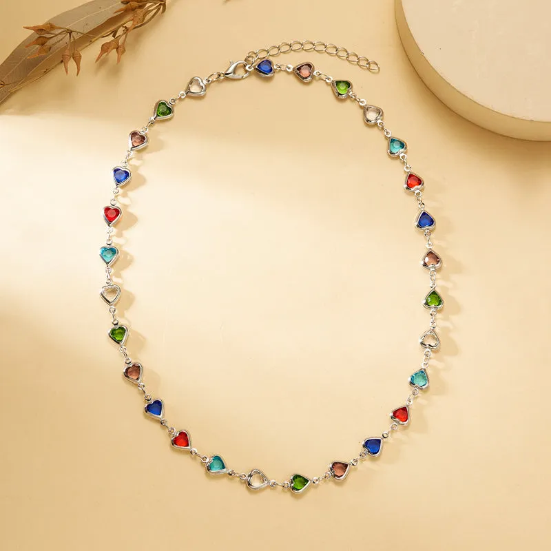 Colourful Bohemian Heart Necklace