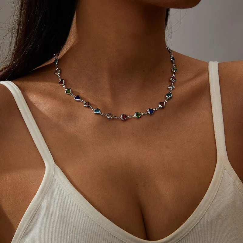 Colourful Bohemian Heart Necklace