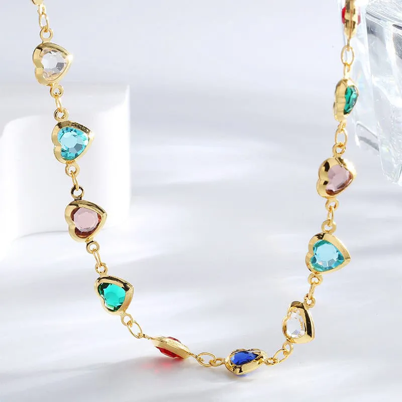 Colourful Bohemian Heart Necklace