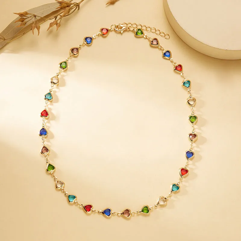 Colourful Bohemian Heart Necklace