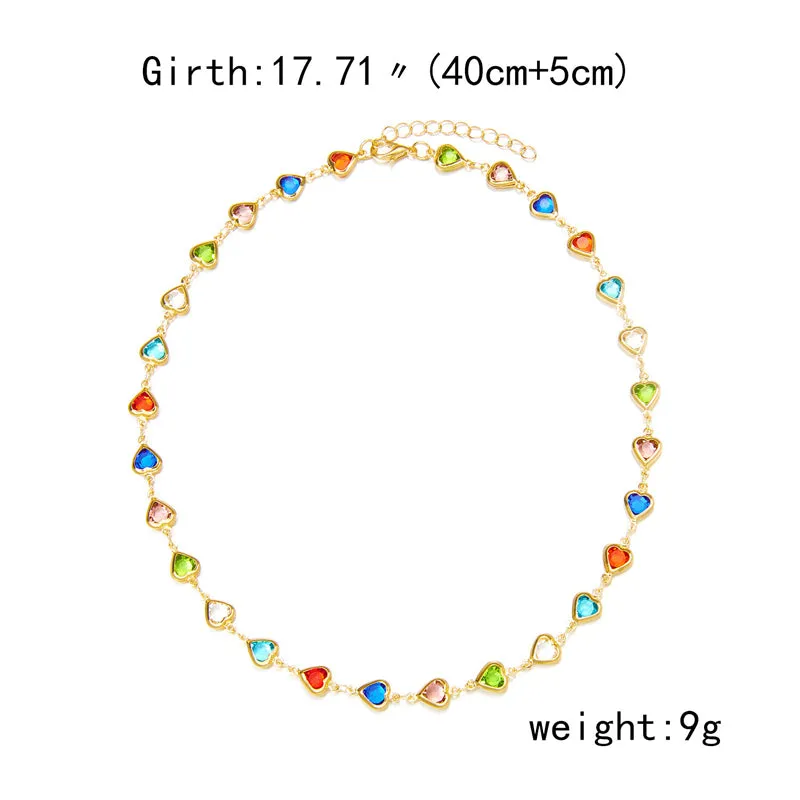Colourful Bohemian Heart Necklace