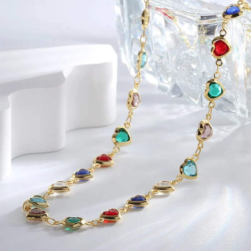 Colourful Bohemian Heart Necklace