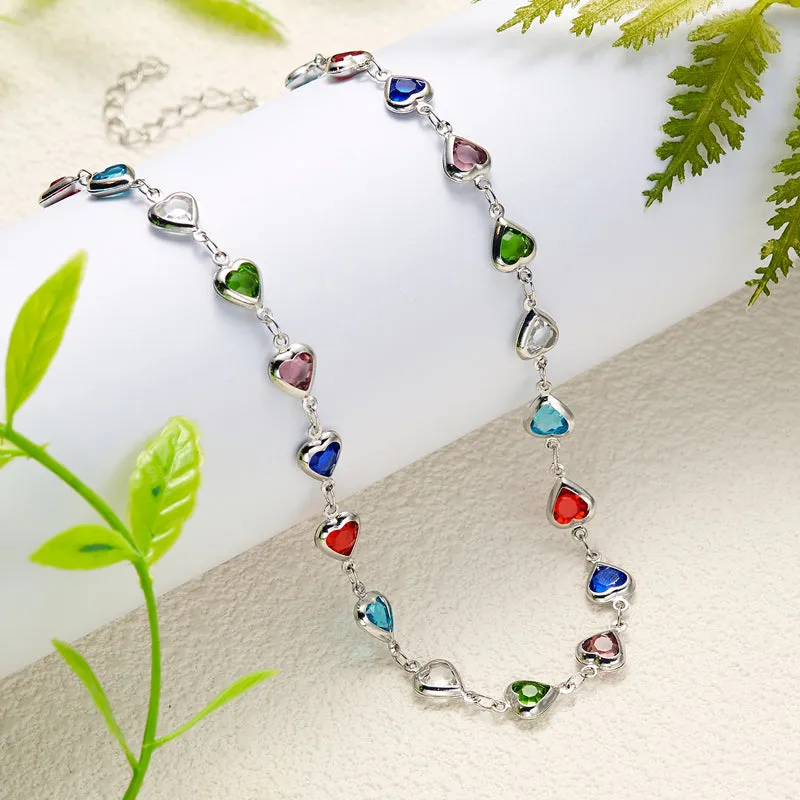 Colourful Bohemian Heart Necklace
