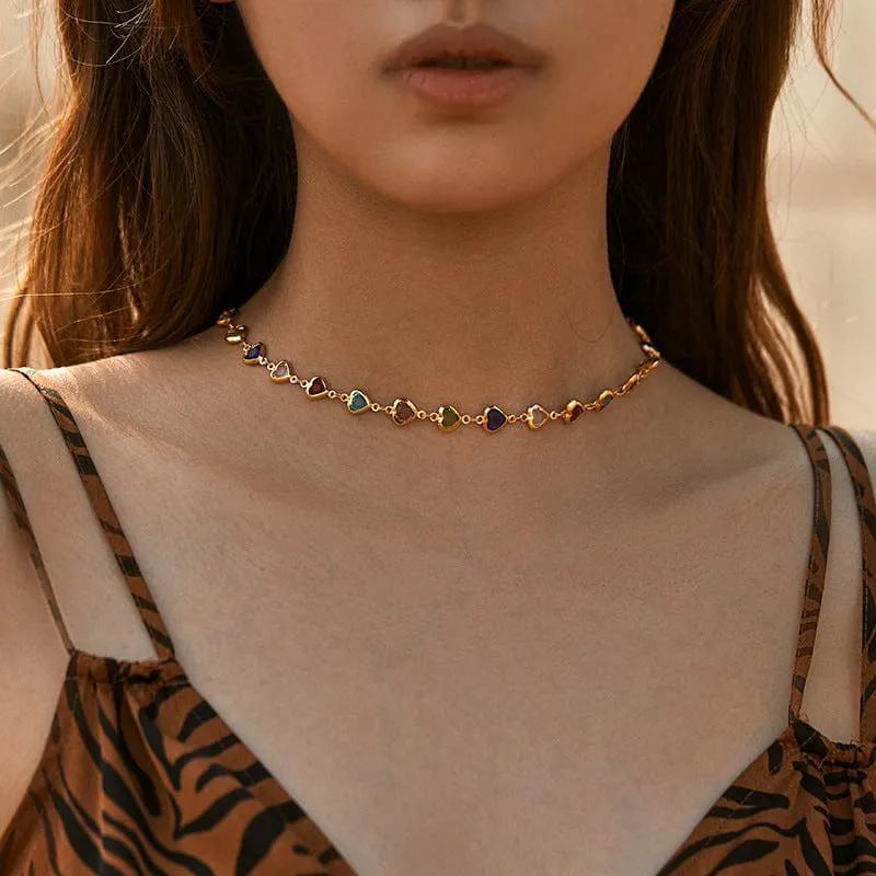 Colourful Bohemian Heart Necklace