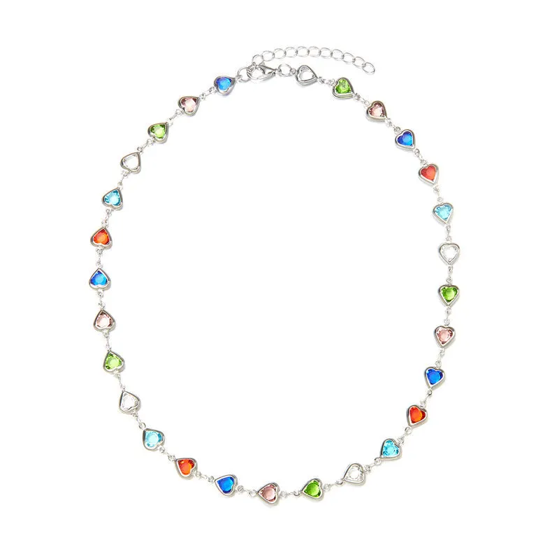 Colourful Bohemian Heart Necklace