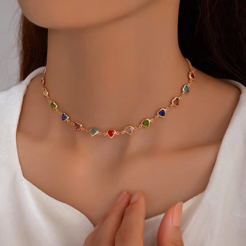 Colourful Bohemian Heart Necklace