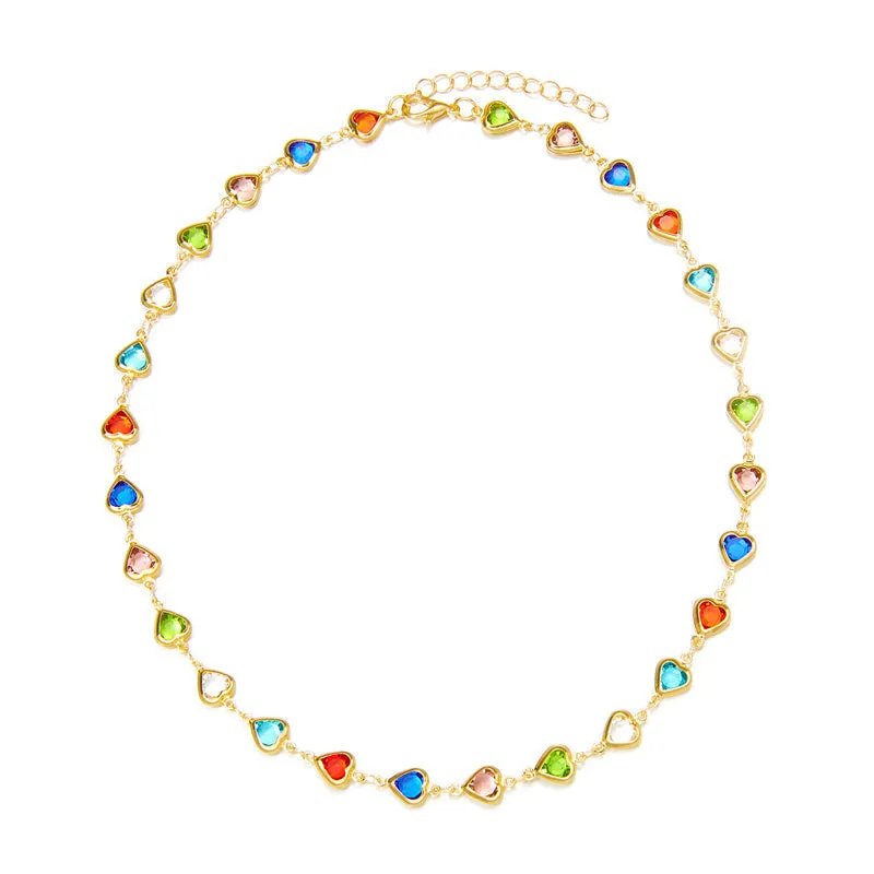 Colourful Bohemian Heart Necklace