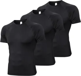 Compression Shirt Men Short Sleeve T-Shirt Cool Dry Top Baselayer Undershirts for Workout Gym Football Basketball