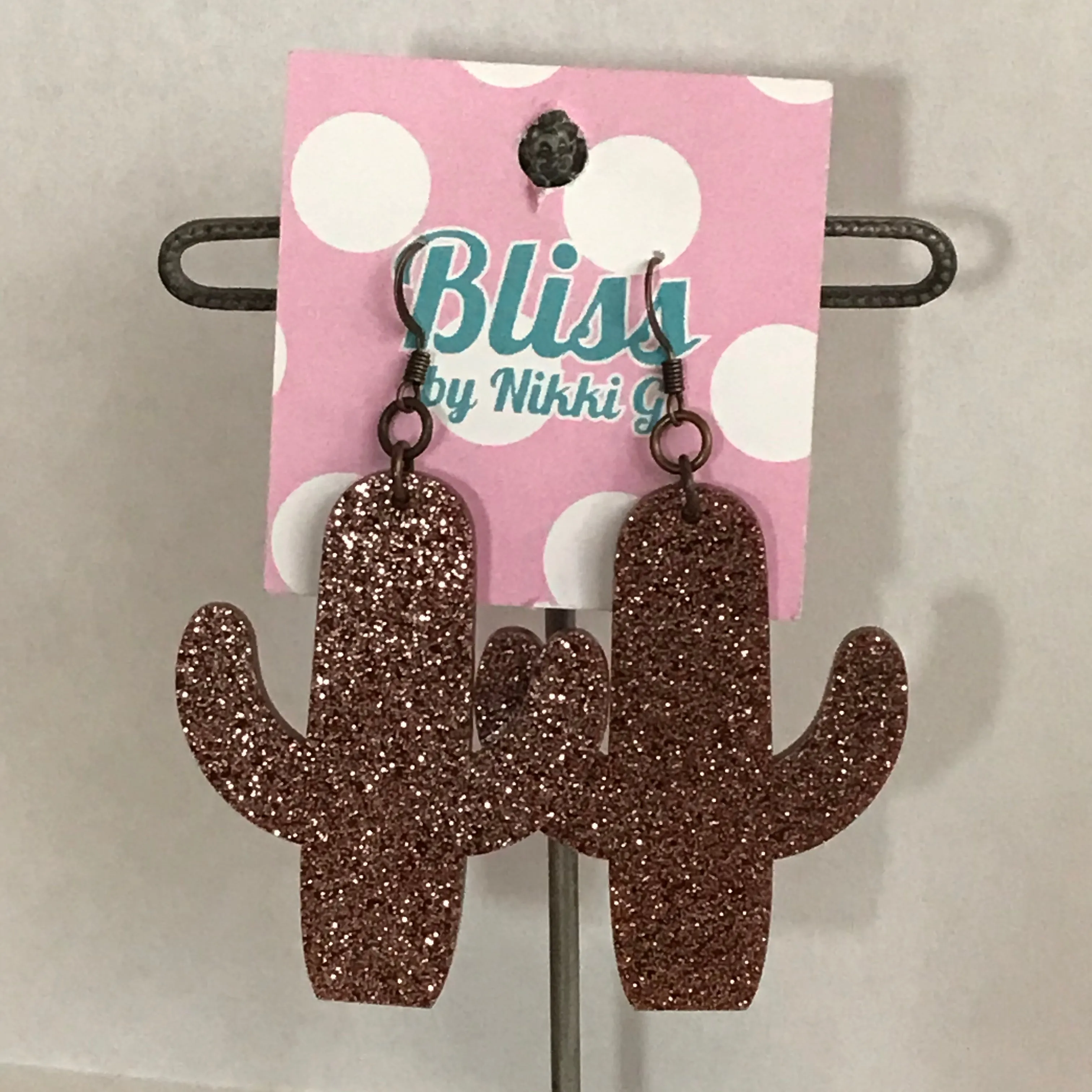 Crystal Cactus Acrylic Statement Earrings