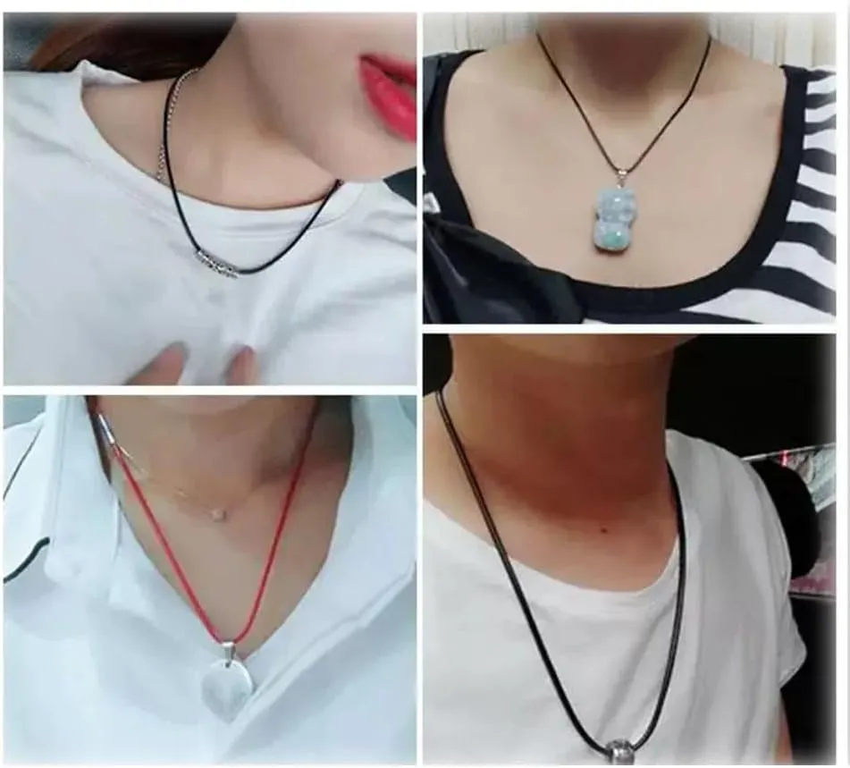CSIYANJRY99 Leather Necklaces Cord with Stainless Steel Clasp 16inch To 28inch Black 2.5mm Leather Choker Necklaces Cord Accessory Jewelry for Men Woman