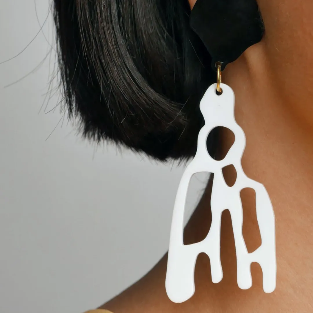 Dante White Earrings - Acrylic