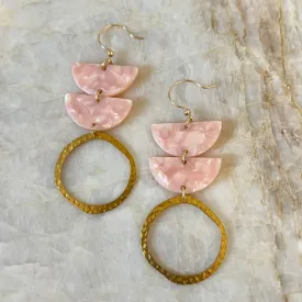 Double Acrylic Hammered Circle Earrings