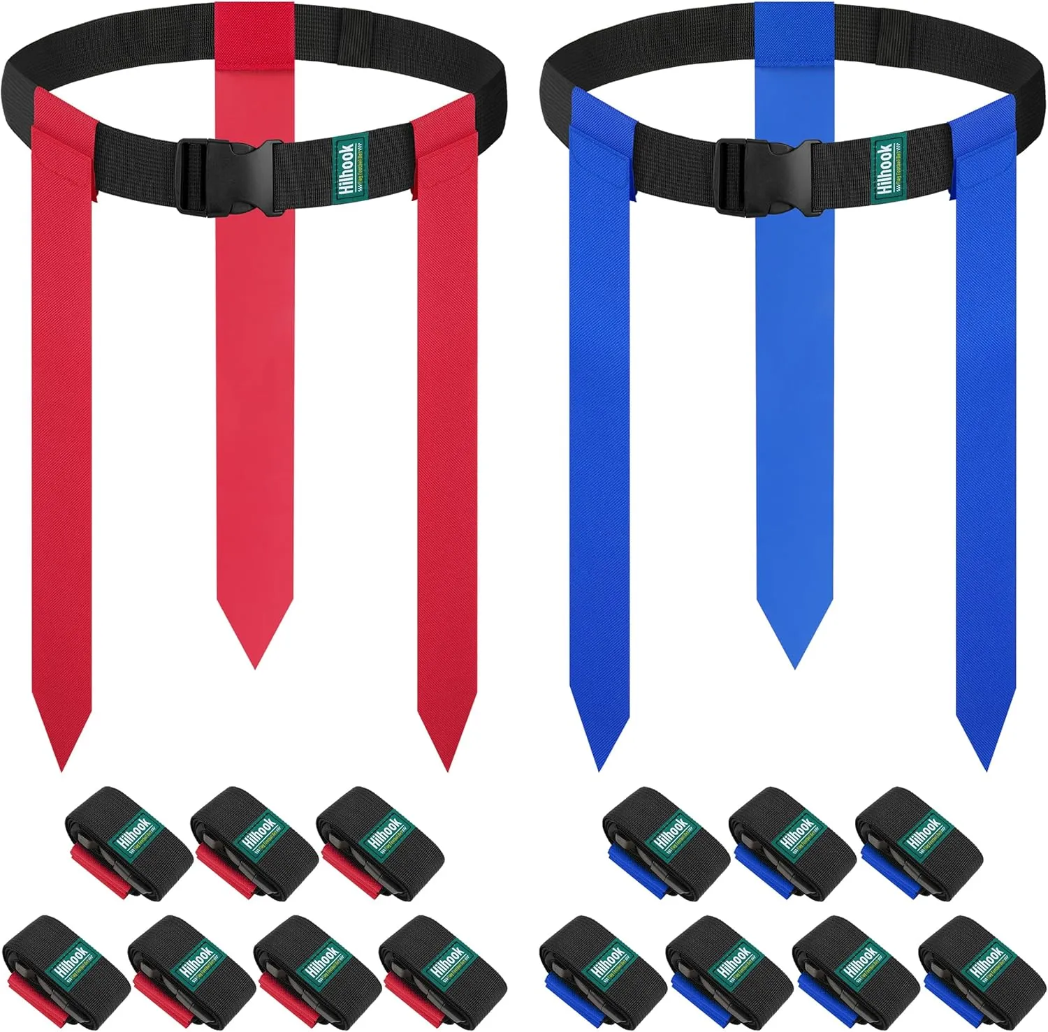 Flag Football Belts, 14 Player Flag Football Set with 42 Flags for Kids Youth and Adults Training Equipment