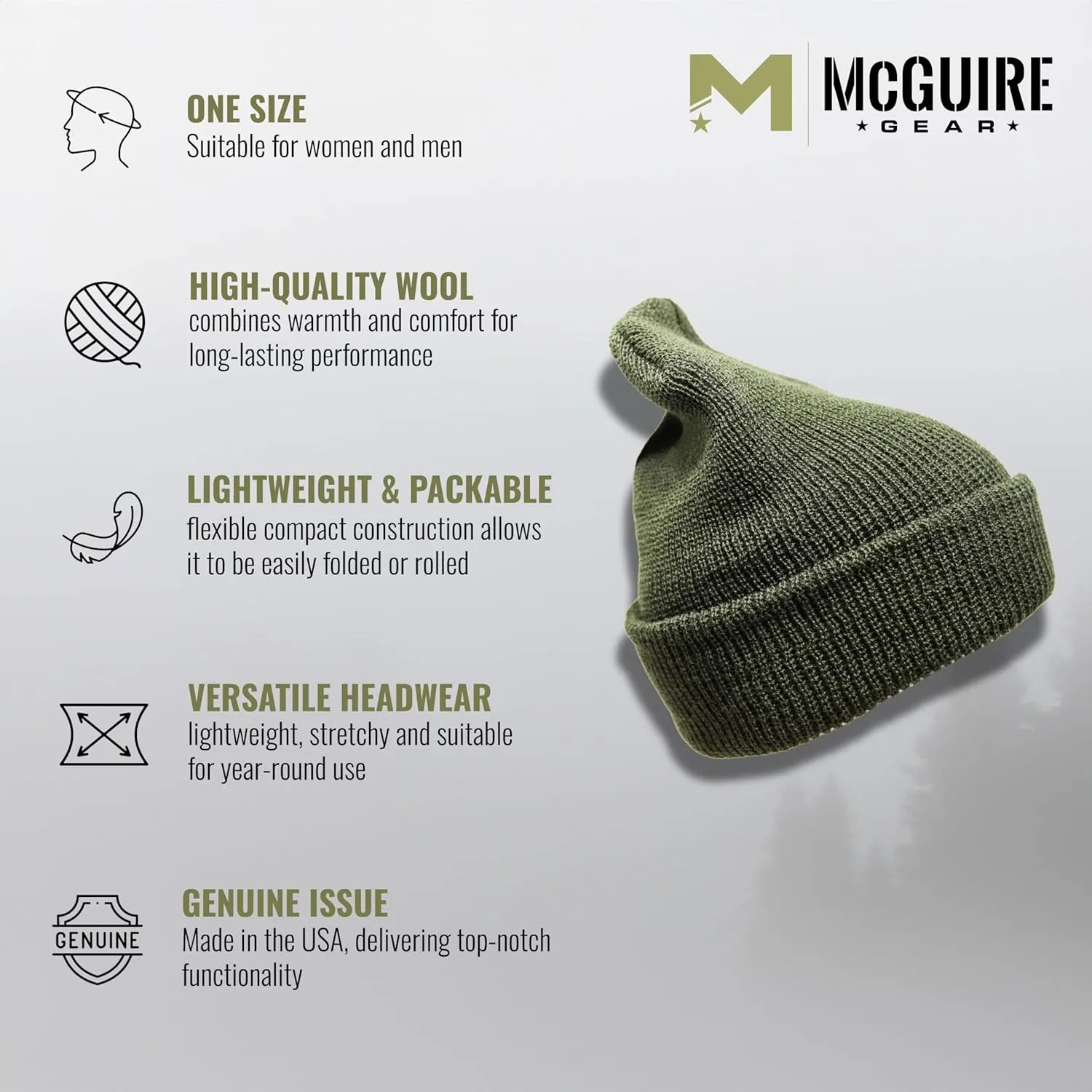 Genuine GI 100% Wool Military Watch Cap