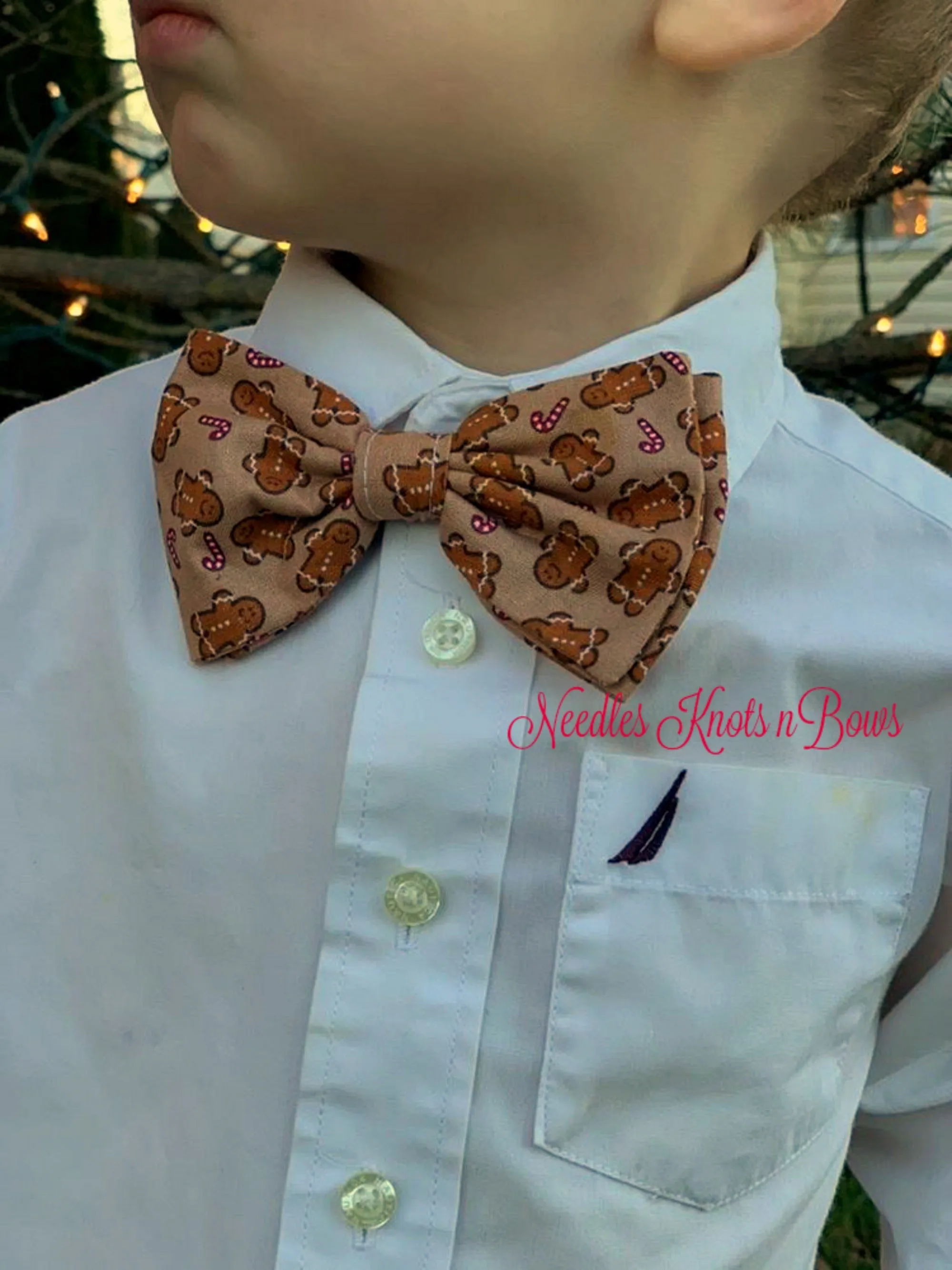 Gingerbread Man Christmas Bow tie