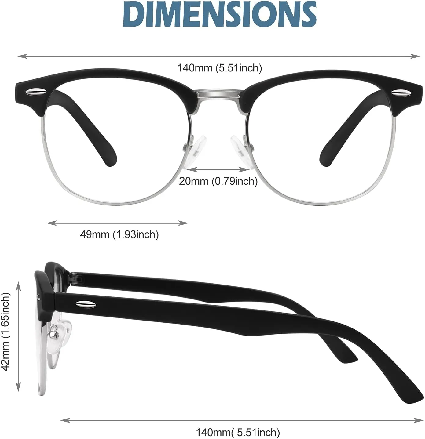 Happy Store CN56 Vintage Inspired Classic Horn Rimmed Nerd UV400 Clear Lens Glasses