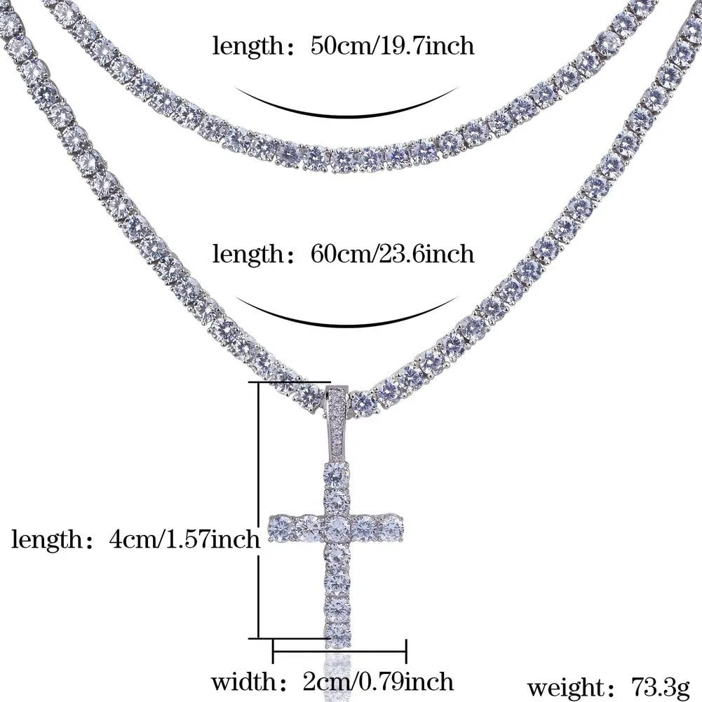 JINAO Cross Chain for Men Gold Cross Necklace 14K Gold Plated Large Nail Cross Chain Iced out CZ Pendant Hip Hop Jewelry for Women with Stainless Rope Chain