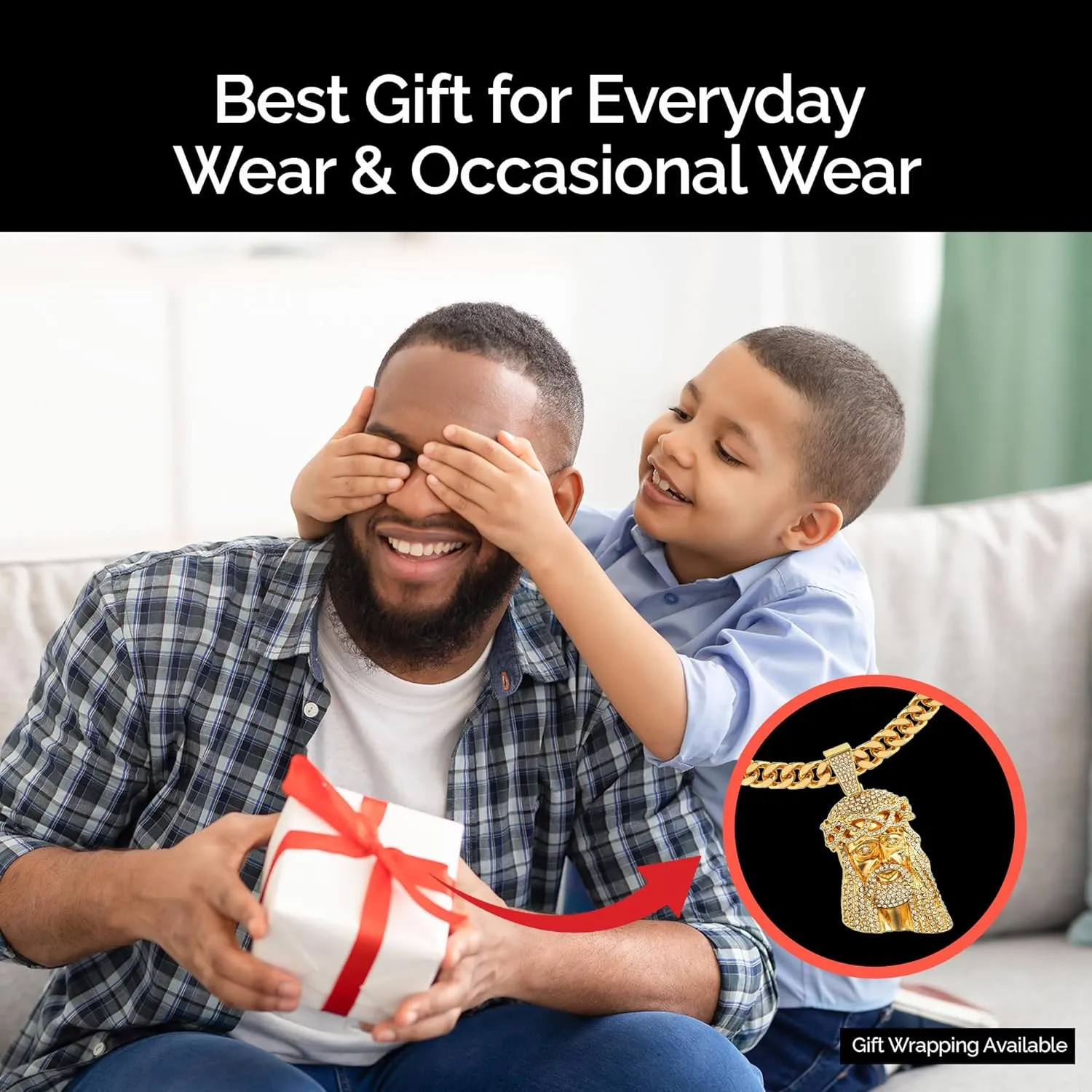 Large Crown Jesus Pendant Necklace for Men Gold Silver Plated 5A  Cubic Zirconia Iced Bling Out Luxury Diamond 24 Inch Cuban Link Necklace Chain