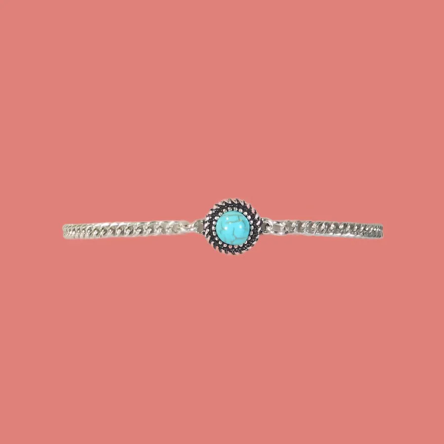 Last Call Dainty Turquoise Chain Bracelet