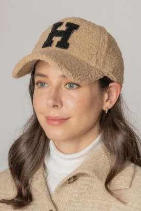 Letter H Sherpa Patch Baseball Cap